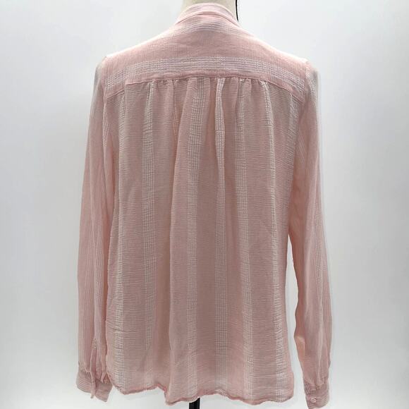 H&M Light Pink Sheer with white stripes long sleeve tunic Size 6 - Picture 5 of 12